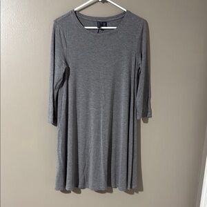 Paraphrase Gray Asymmetrical A-Line Dress Casual